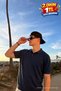 Men's Casual Loose Navy Blue Knitwear Polo Neck T-Shirt