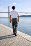 Men's Elastic Waist Jogger K.Khaki Linen Trousers - 6