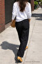 Women's Relax Fit Summer Loose Black Linen Trousers - 6