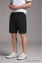 Men's Cotton Basic Black Shorts with Elastic Waist and Pockets