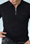 Men's Casual Black Loose Polo Collar T-Shirt - 5