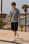 Men's Trend Crew Neck Comfortable Basic Smoked T-Shirt - 3