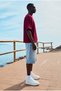 Men's Comfortable Fit Basic Burgundy Short Sleeve T-Shirt - 5