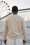 Men's Regular Fit Printed Crew Neck Cream Sweatshirt - 6