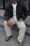 Men's Summer Regular Loose-Leg Stone Linen Trousers - 2