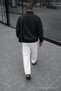 Men's Summer Regular Loose-Legged White Linen Trousers - 6