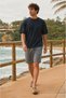 Men's Trend Basic Jogger Loose Smoked Short Shorts - 4