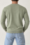 Men's Winter Crew Neck Khaki Knit Sweater - 5