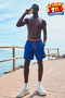 Men's Zippered Pocket Jogger Summer Blue Swim Shorts