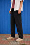 Men's Trend Premium Loose Black Linen Trousers - 4