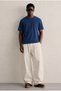 Men's Regular Crew Neck Cotton Basic Navy Blue T-Shirt - 3