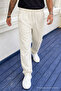 3 Pieces Men's High Waist Elastic Summer Linen Trousers - 7