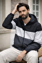Men's Comfort Fit Patterned Loose Fit Smoked Raincoat & Windbreaker - 5