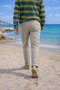 Men's Summer High Waist Pleated Stone Fabric Trousers - 6