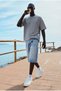 Men's Comfortable Fit Basic Anthracite Short Sleeve T-Shirt - 3