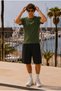 Men's Trend Crew Neck Comfortable Basic Khaki T-Shirt - 4