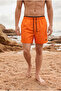 Men's Trendy Summer Orange Swim Shorts with Elastic Waist - 3