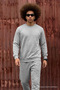 Men's Cotton Anti-Pilling Loose Gray Knit Sweater - 3