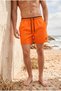 Men's Trendy Summer Orange Swim Shorts with Elastic Waist - 2