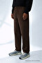 Men's Casual Summer Trend Loose Dark Brown Linen Trousers - 2