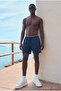 Men's Zippered Pocket Jogger Summer Navy Blue Swim Shorts - 2
