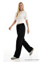 Women's Summer Comfortable Black Linen Trousers with Elastic Waist - 4