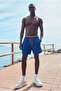 Men's Zippered Pocket Jogger Summer Blue Swim Shorts - 2