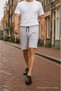 Men's Regular Lace-Up Casual Gray Basic Shorts - 4