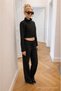 Women's Trend Low Waist Loose Black Linen Trousers - 4