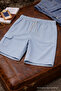 Men's Stylish Trendy Loose Cargo Pocket A.Blue Linen Shorts - 2