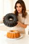 Thick Cast Cake Mold Classic Corrugated Black 25 cm Diameter Non-Stick Bundt Cake Mold with Whisk as a Gift - 2
