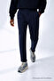 Men's Striped Summer Navy Blue Italian Fabric Trousers - 4