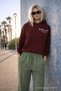 Women's High Waist Elastic Green Linen Trousers - 3