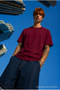 Men's Regular Fit 100% Cotton Burgundy Summer T-Shirt - 5