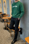 Live in Love Printed Cotton Men's Green Sweatshirt - 3