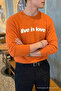 Live in Love Printed Cotton Men's Orange Sweatshirt - 2