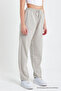 Gray High Waist Elastic Waist Linen Trousers - 6