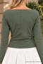 Women's Khaki Slim Fit Bateau Neck Blouse - 6