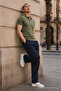 Men's Polo Collar Short Sleeve Summer Khaki T-Shirt - 4
