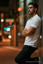 Men's Short Sleeve White Loose Polo Collar T-Shirt - 4