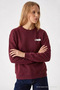 Women's Cmb Text Printed Burgundy Loose Sweatshirt - 2