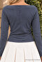Women's Smoked Slim Fit Bateau Neck Blouse - 6