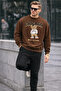 Chicago Bear Embroidered Retro City Men's Coffee Sweatshirt - 3