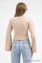 Women's Basic Wide Sleeve Beige Crop Blouse - 4