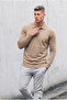 Men's Half Pat Winter Knitwear Cream Sweater - 4