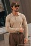 Men's Buttoned Collar Autumn Cream Sweater - 2