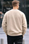 Written Design Cotton Casual Men's Beige Sweatshirt - 5