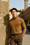Men's Casual Stylish Relaxed Loose Brown Knit Sweater - 2