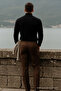 Men's High Neck Casual Black Knit Sweater - 6
