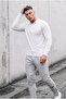 Men's Half Pat Winter Knitwear White Sweater - 2